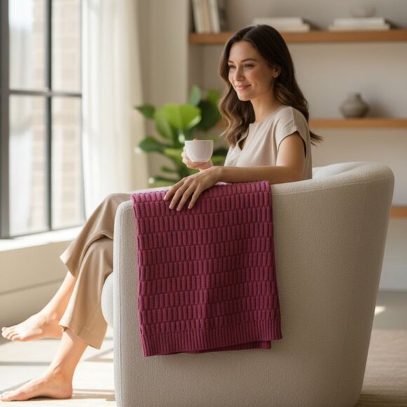 Magaschoni Fuchsia Decorative Throw - Picture 2 of 7